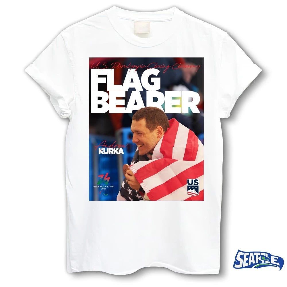 Official Andrew Kurka USA Paralympic Closing Ceremony Flag Bearer Milano Cortina 2026 Poster t-shirt