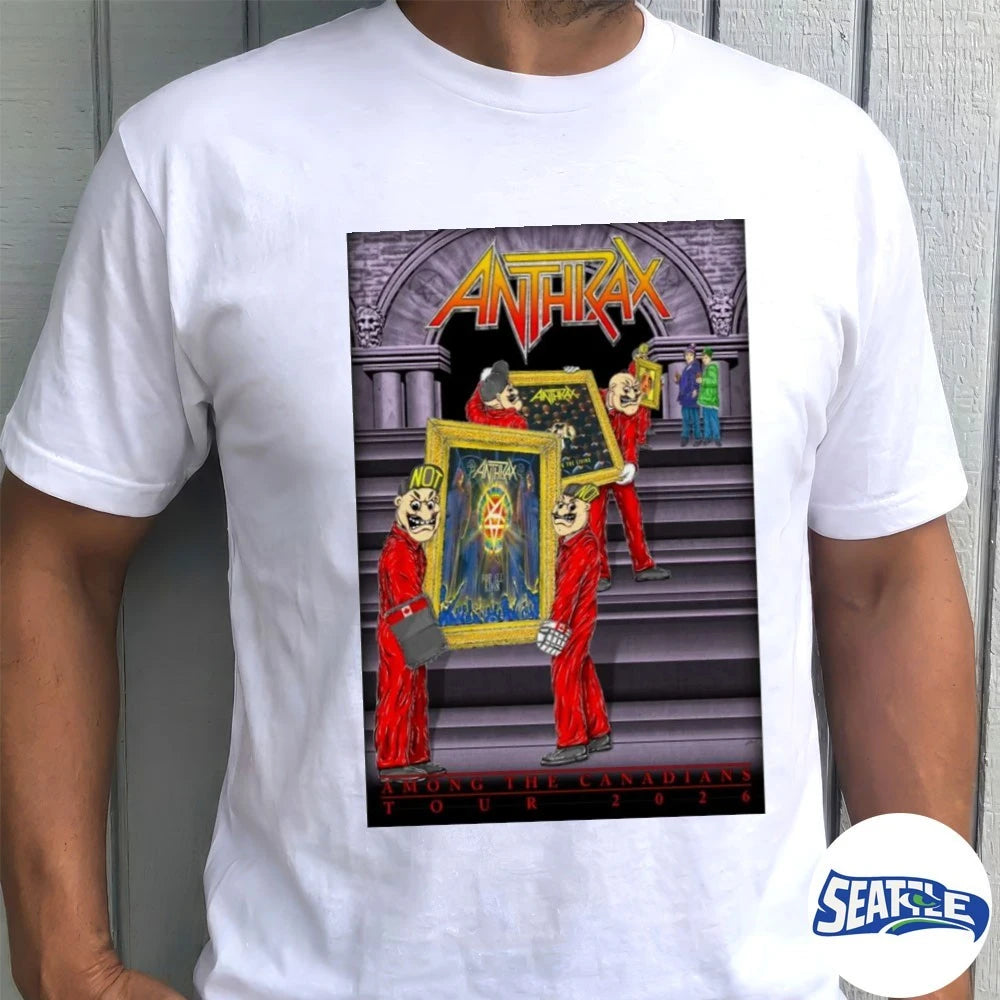 Official Anthrax 2026 Among The Canadians Tour Poster t-shirt