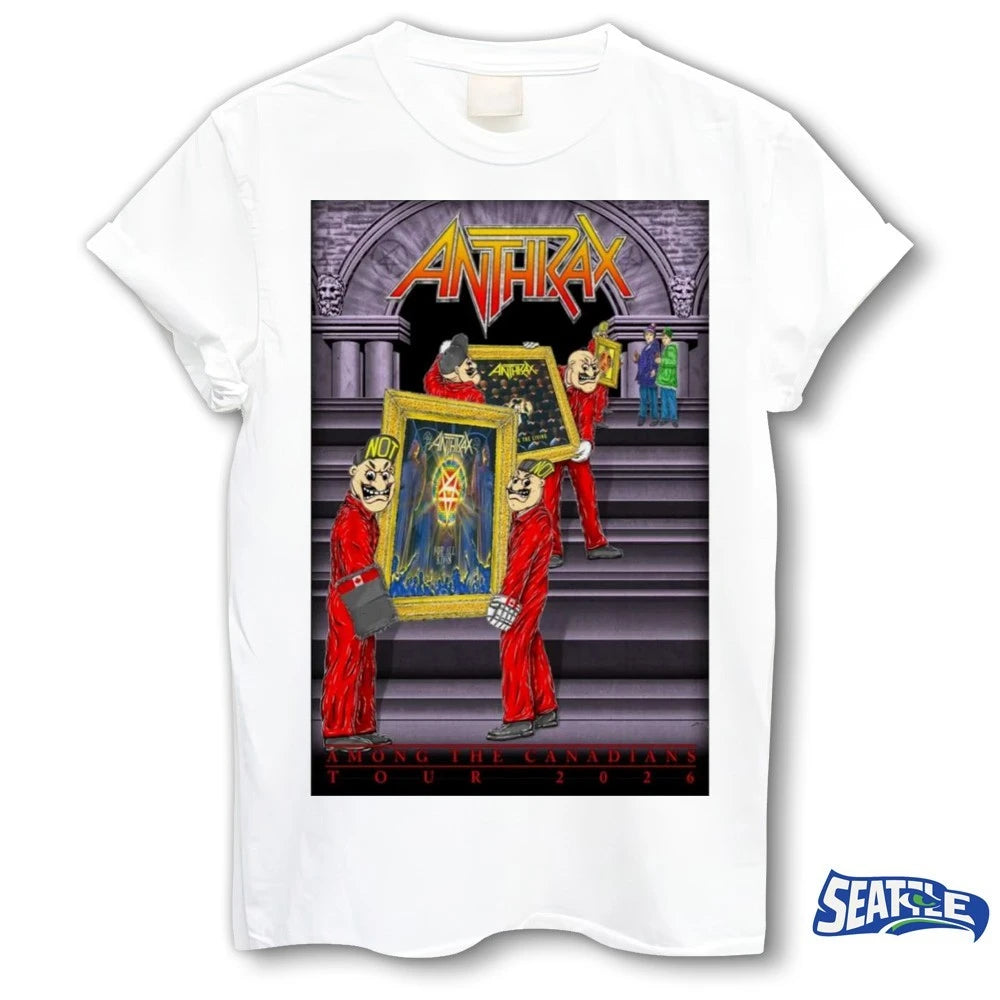 Official Anthrax 2026 Among The Canadians Tour Poster t-shirt