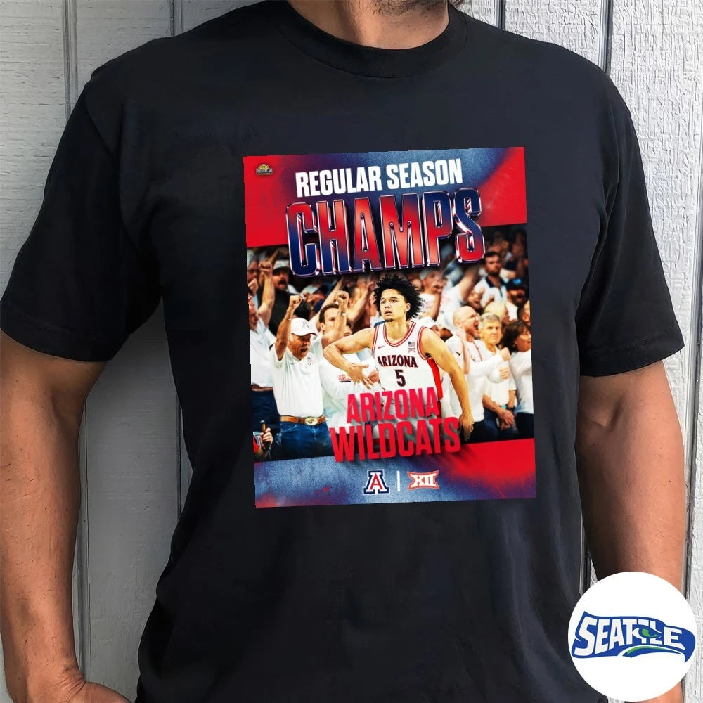 Official Arizona Men’s Basketball Big Ten Regular Season Champs 2026 Poster t-shirt