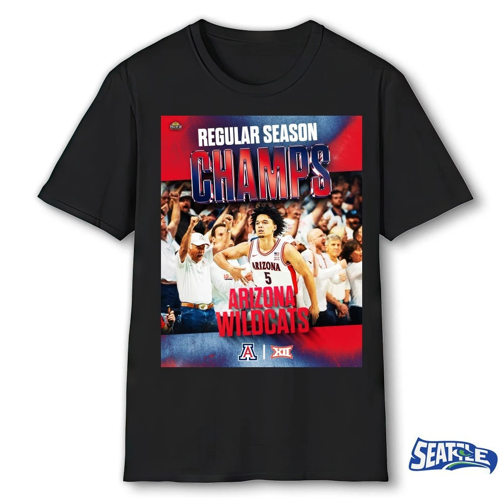 Official Arizona Men’s Basketball Big Ten Regular Season Champs 2026 Poster t-shirt