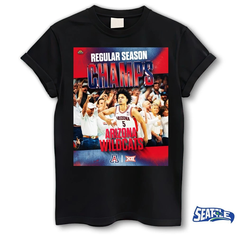 Official Arizona Men’s Basketball Big Ten Regular Season Champs 2026 Poster t-shirt