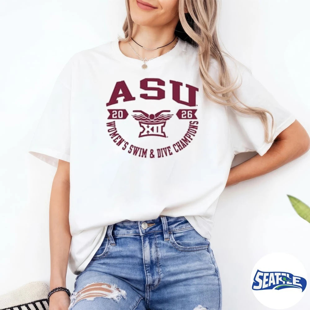 Official Arizona State Sun Devils Big 12 2026 Women’s Swim &amp; Dive Champions t-shirt
