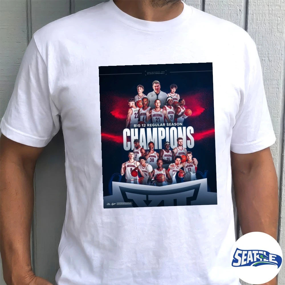 Official Arizona Wildcats Men’s Basketball 2026 Big 12 Regular Season Champions Poster t-shirt