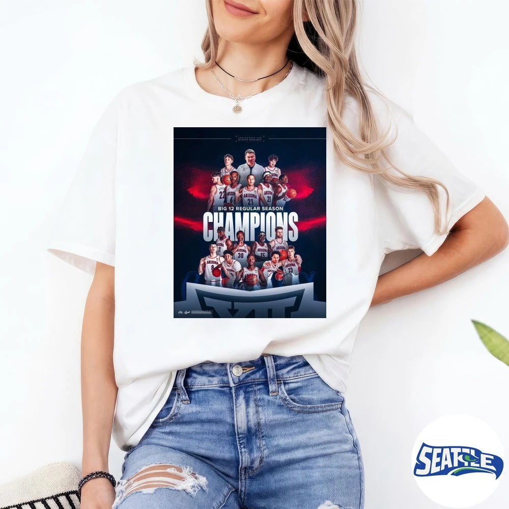 Official Arizona Wildcats Men’s Basketball 2026 Big 12 Regular Season Champions Poster t-shirt