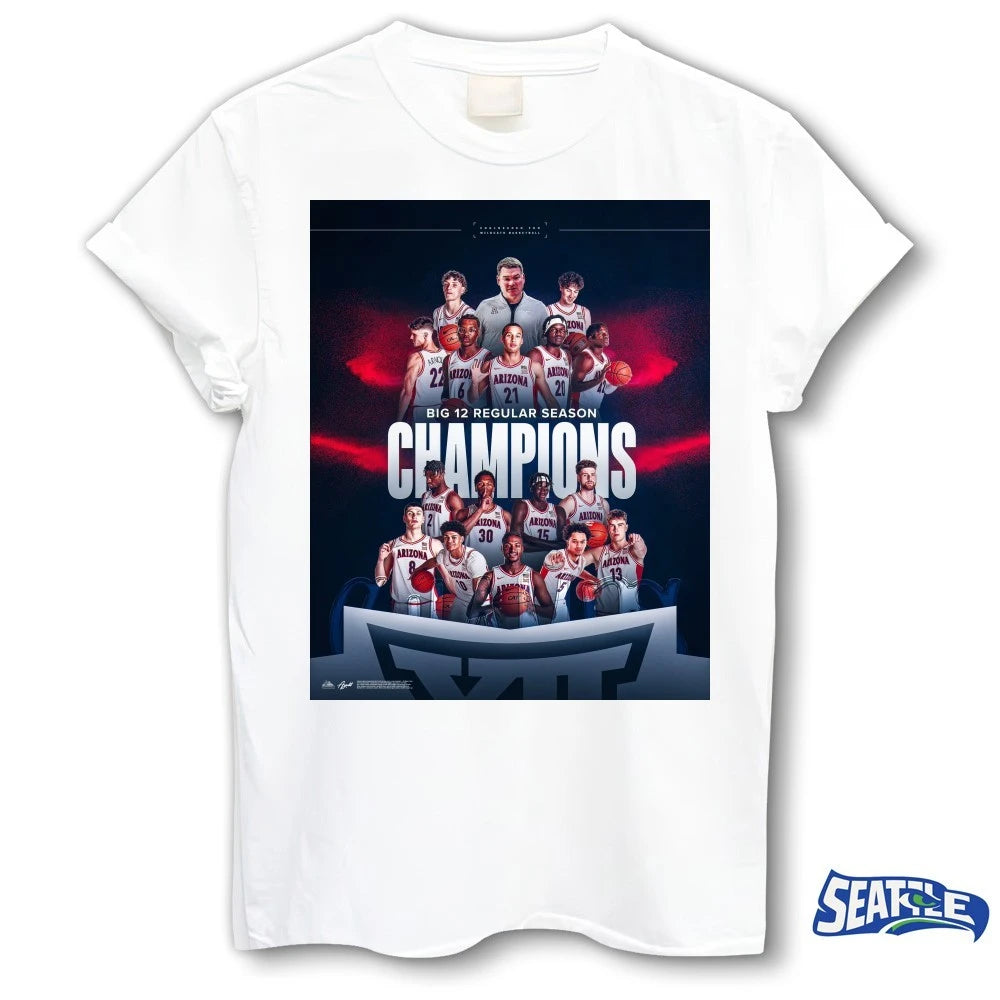 Official Arizona Wildcats Men’s Basketball 2026 Big 12 Regular Season Champions Poster t-shirt
