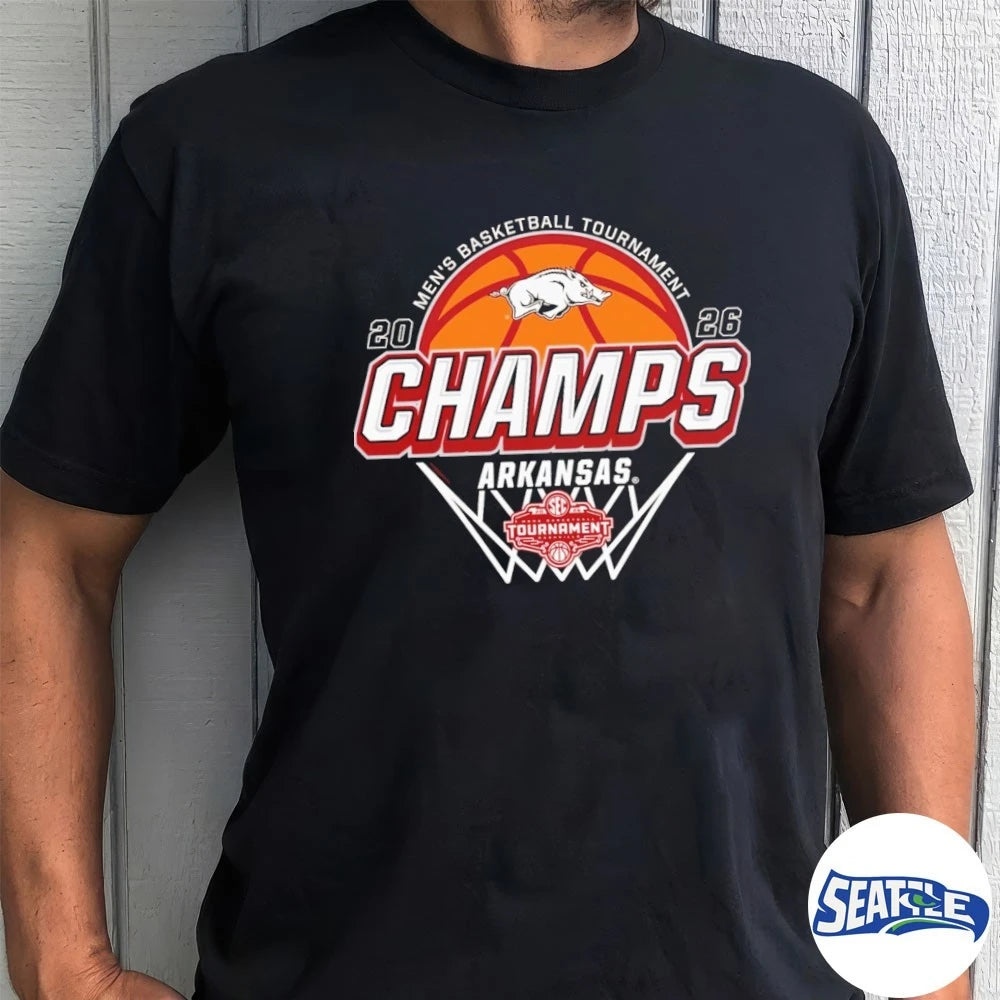 Official Arkansas Razorbacks MBB 2026 SEC Men’s Basketball Tournament Champions t-shirt