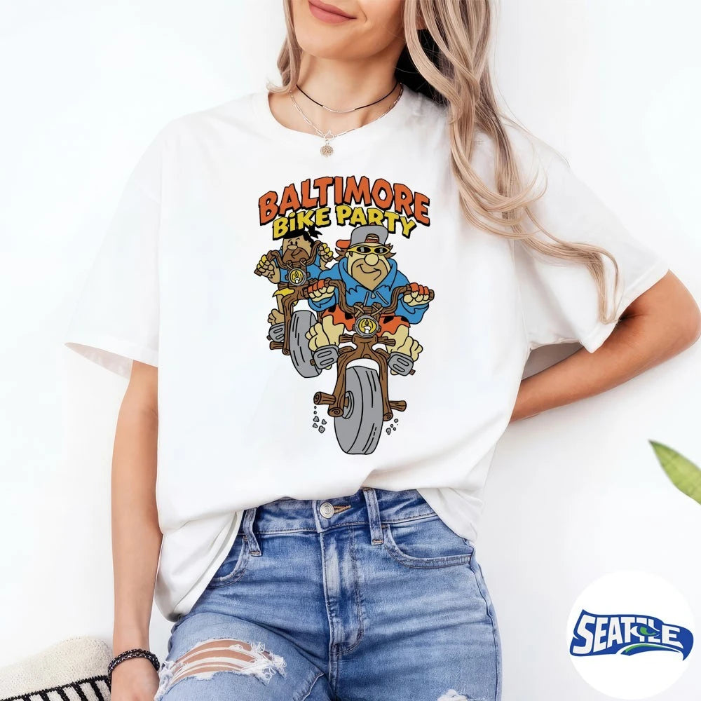 Official Baltimore Bike Party Cartoon t-shirt