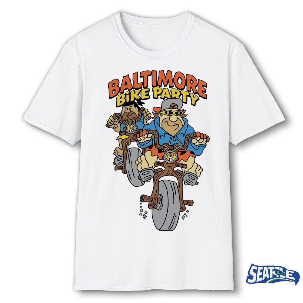 Official Baltimore Bike Party Cartoon t-shirt