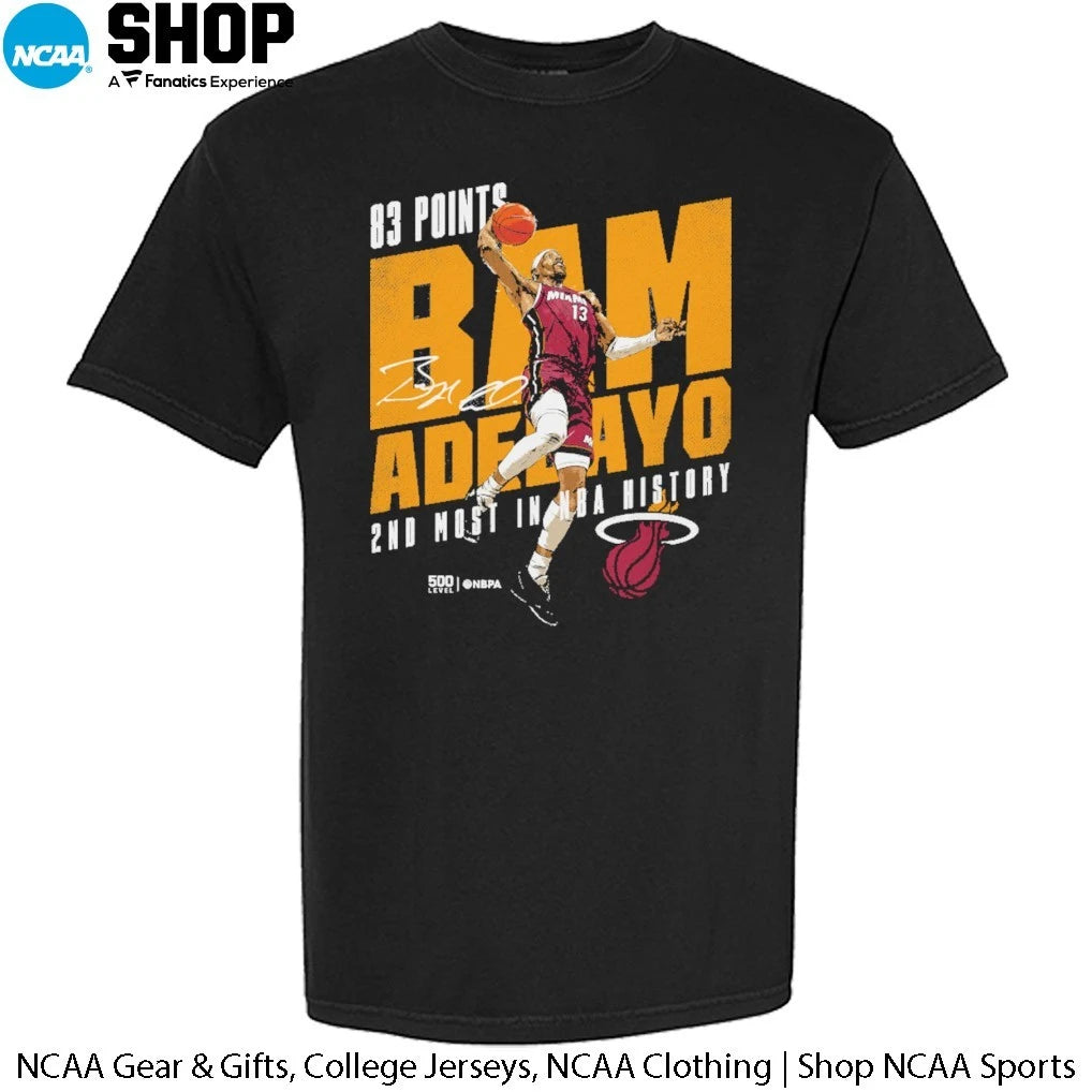 Official Bam Adebayo Miami Heat 83 Points Signature T-Shirt