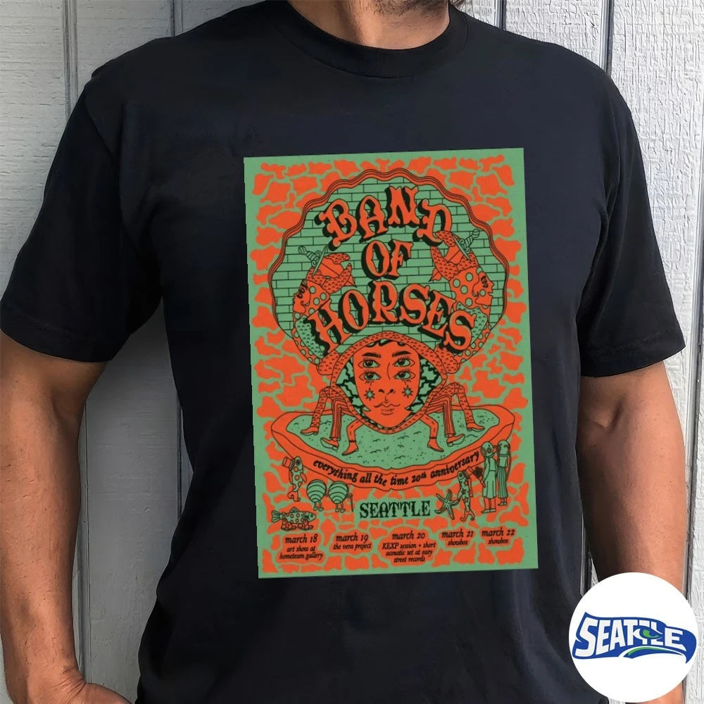 Official Band Of Horses March 18 2026 HOMETEAM gallery In Seattle WA Poster t-shirt