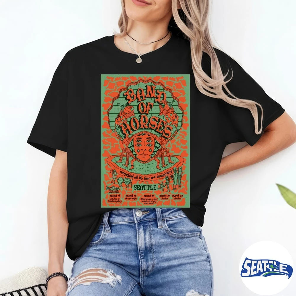 Official Band Of Horses March 18 2026 HOMETEAM gallery In Seattle WA Poster t-shirt