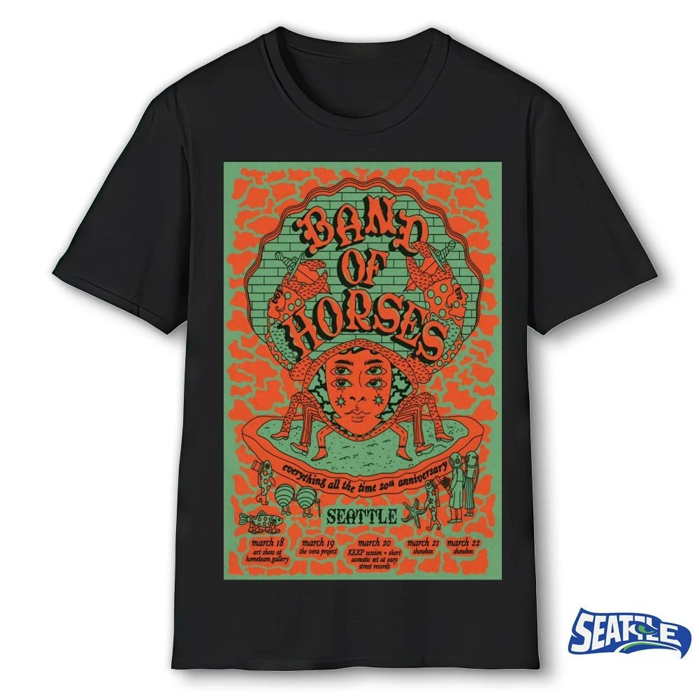 Official Band Of Horses March 18 2026 HOMETEAM gallery In Seattle WA Poster t-shirt