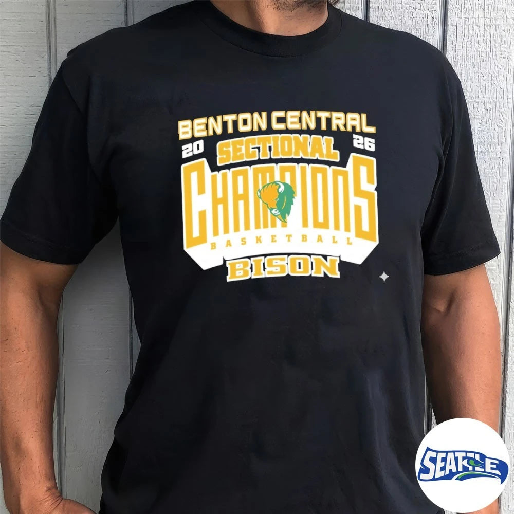 Official Benton Central Bison Sectional Champions Basketball 2026 t-shirt