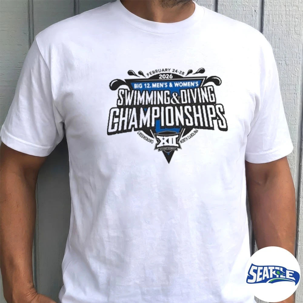 Official Big 12 Men’s and Women’s Swimming and Diving Championships February 24-28 2026 Greensboro North Carolina t-shirt