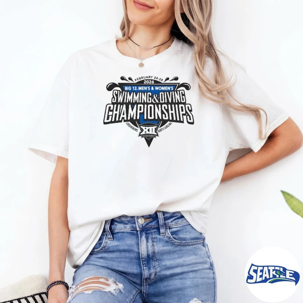 Official Big 12 Men’s and Women’s Swimming and Diving Championships February 24-28 2026 Greensboro North Carolina t-shirt