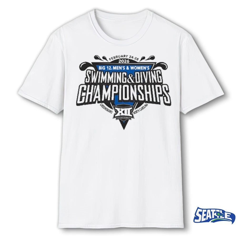 Official Big 12 Men’s and Women’s Swimming and Diving Championships February 24-28 2026 Greensboro North Carolina t-shirt