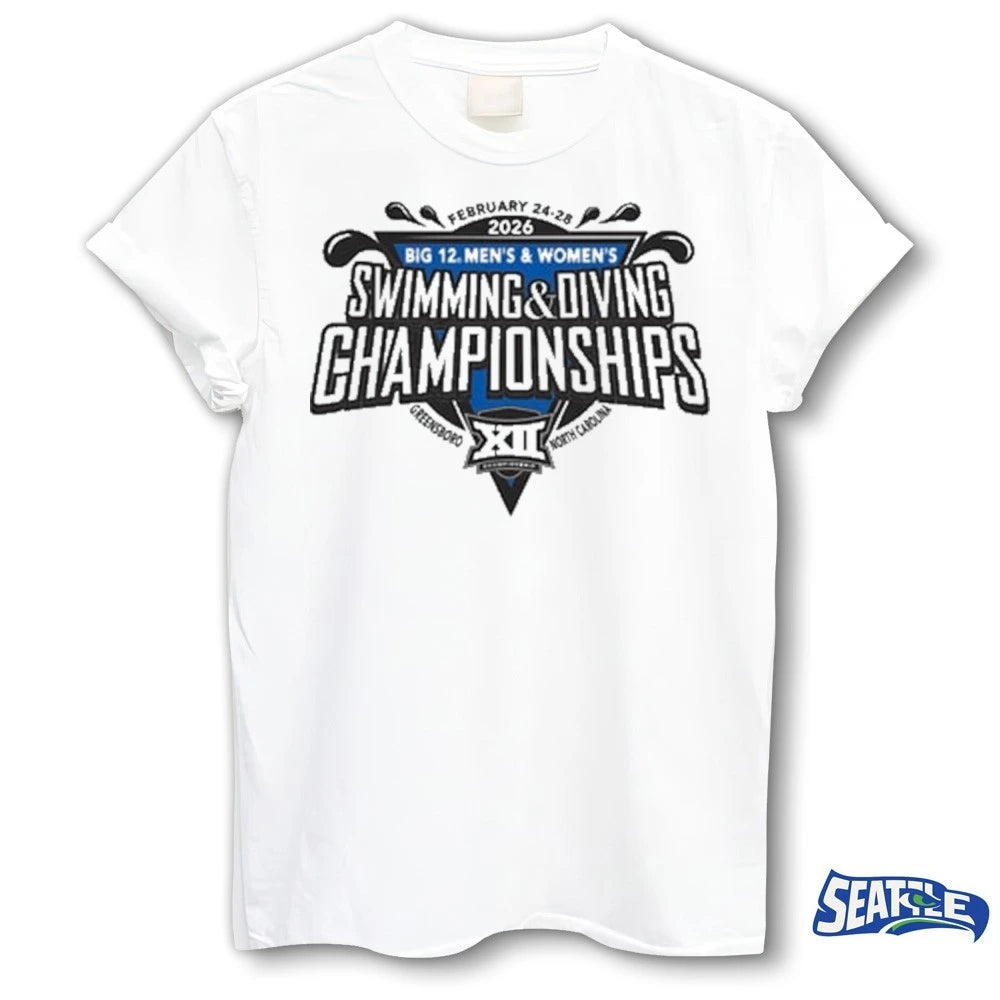 Official Big 12 Men’s and Women’s Swimming and Diving Championships February 24-28 2026 Greensboro North Carolina t-shirt