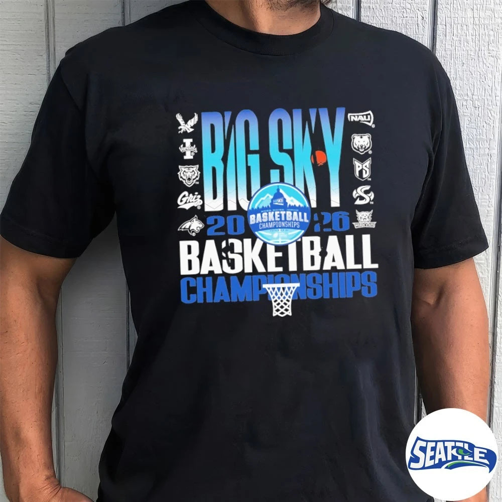 Official Big Sky Basketball Championships 2026 Logos t-shirt