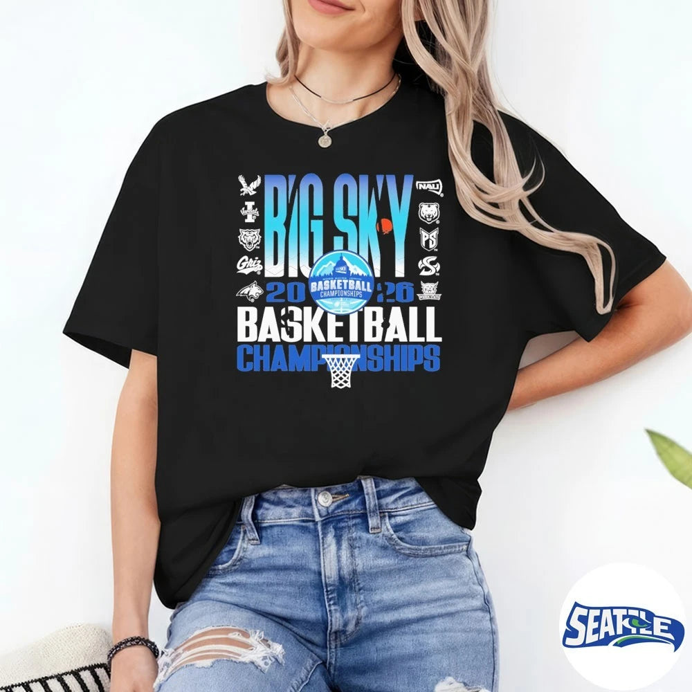 Official Big Sky Basketball Championships 2026 Logos t-shirt