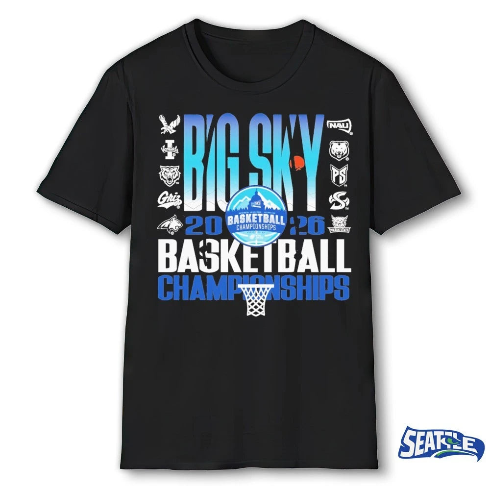 Official Big Sky Basketball Championships 2026 Logos t-shirt
