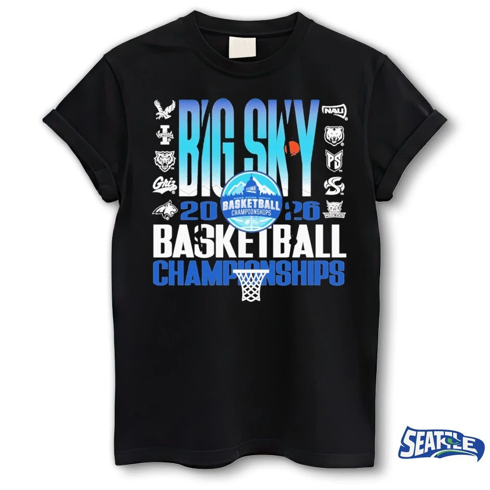 Official Big Sky Basketball Championships 2026 Logos t-shirt