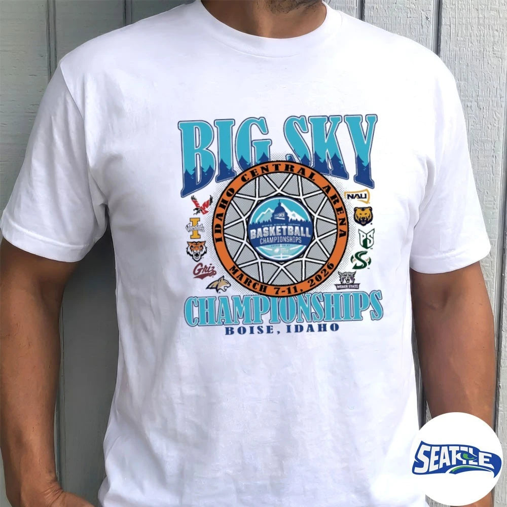 Official Big Sky Championships Boise Idaho Idaho Central Arena March 7-11 2026 Logos t-shirt