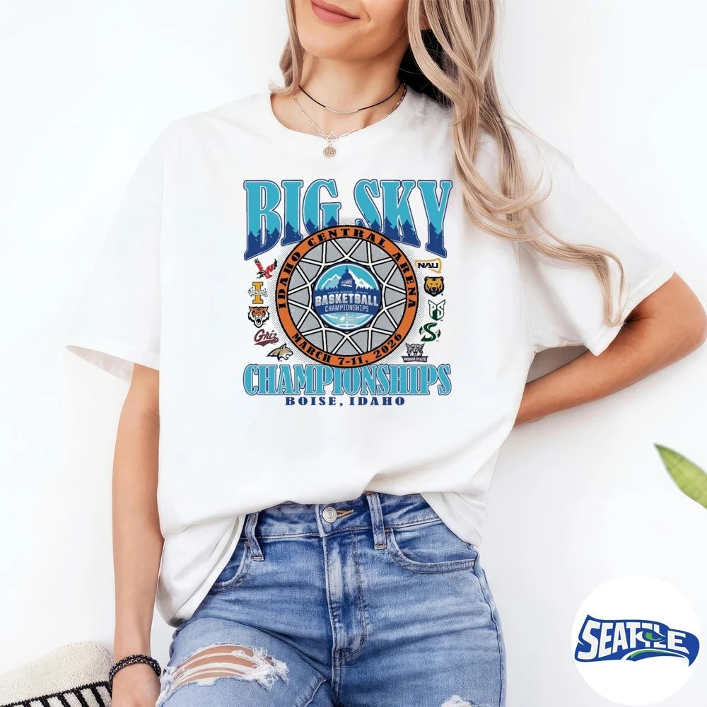 Official Big Sky Championships Boise Idaho Idaho Central Arena March 7-11 2026 Logos t-shirt