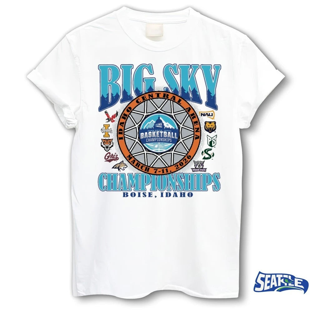 Official Big Sky Championships Boise Idaho Idaho Central Arena March 7-11 2026 Logos t-shirt