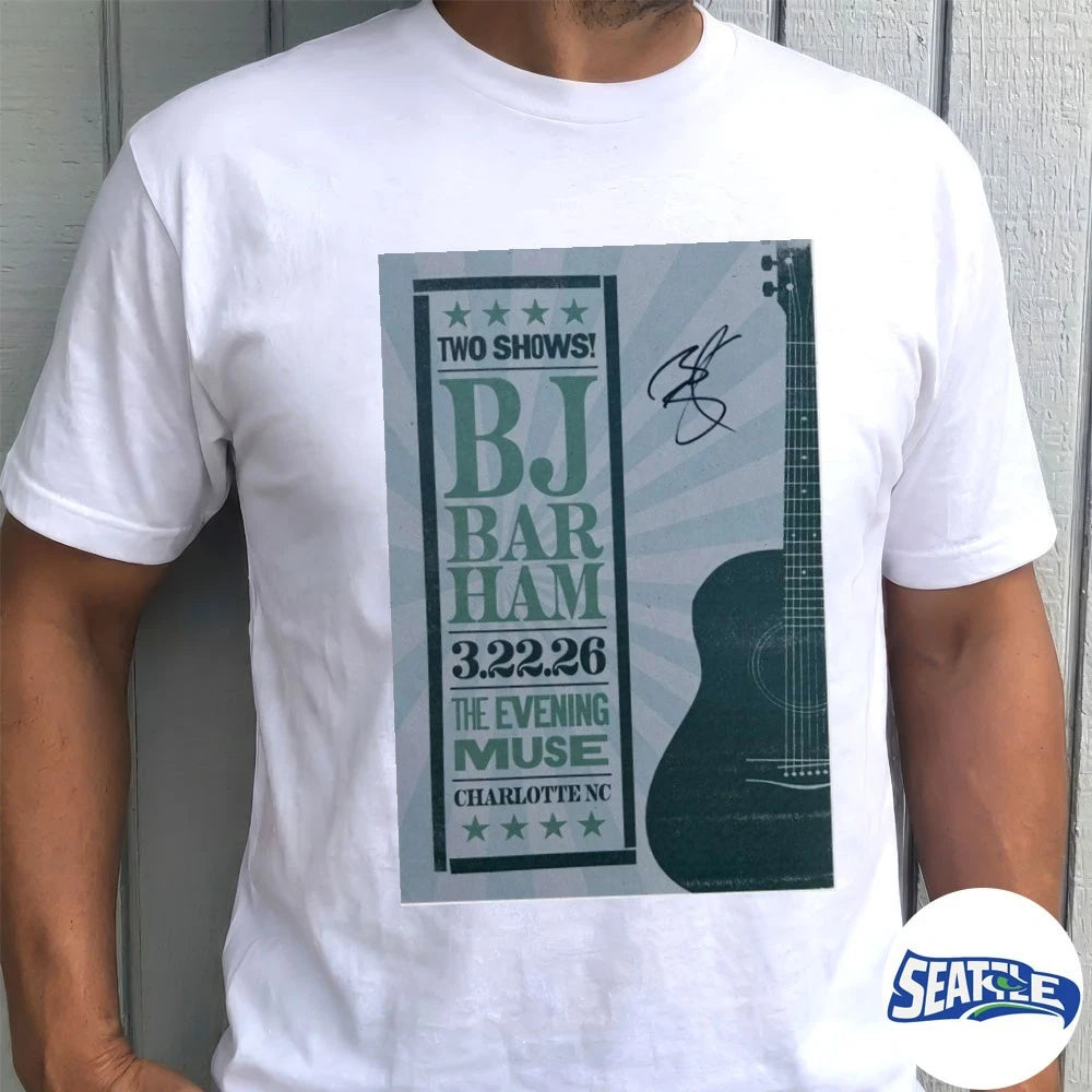 Official BJ Barham The Evening Muse Charlotte, NC March 22, 2026 Signed Poster t-shirt