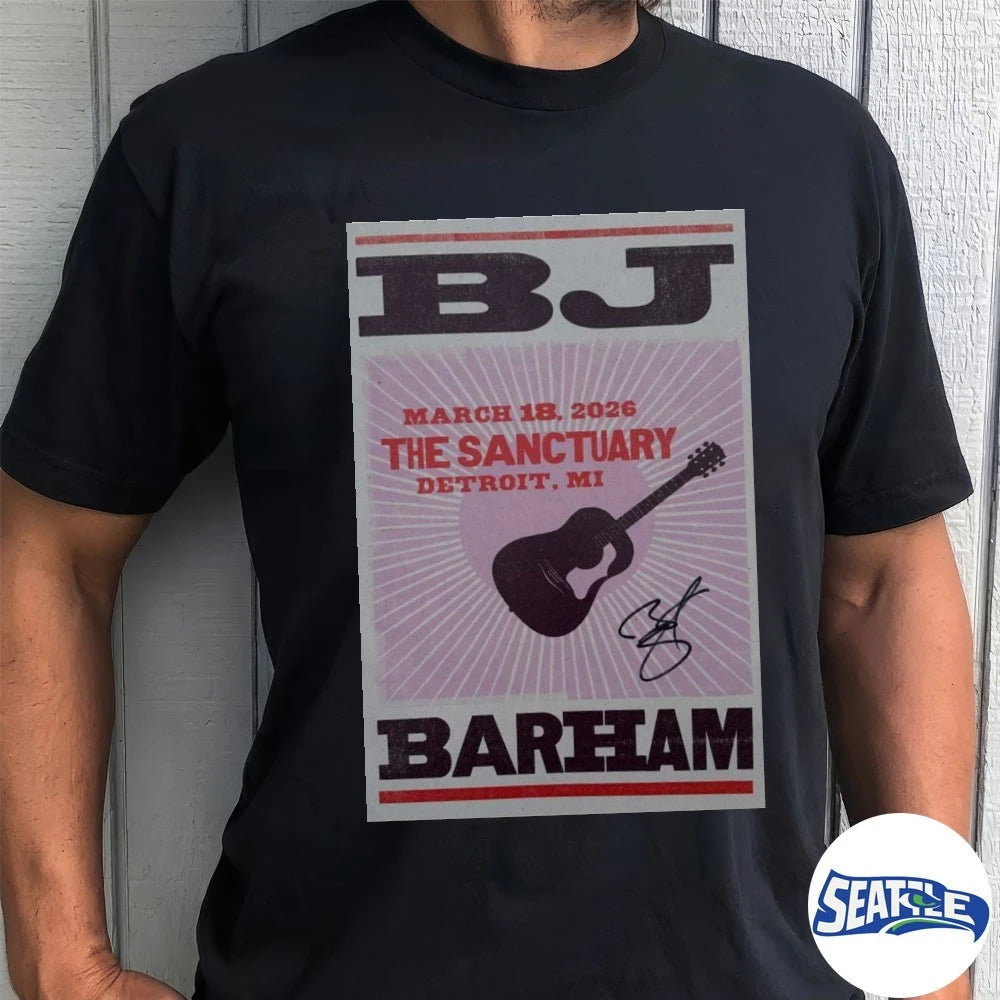 Official BJ Barham The Sanctuary Detroit, MI March 18 2026 Signed Poster t-shirt