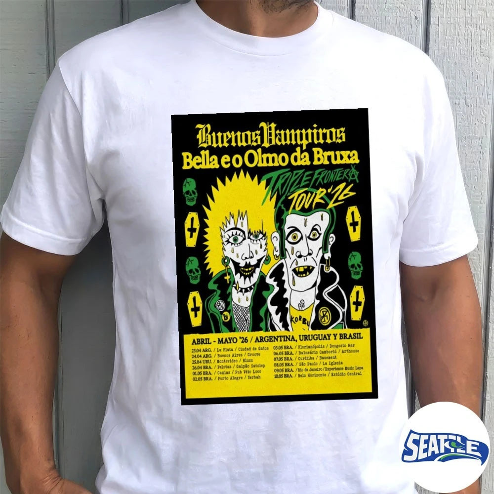 Official Buenos Vampiros April-May 2026 Tour Argentina, Uruguay And Brasil Poster t-shirt