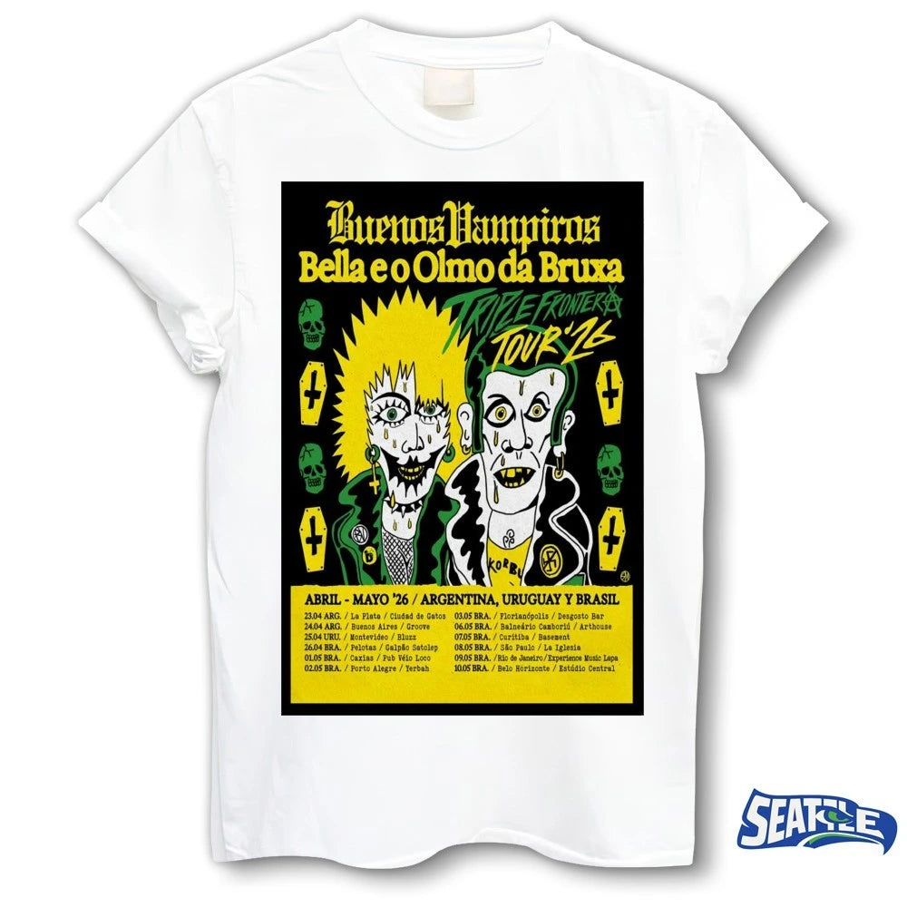 Official Buenos Vampiros April-May 2026 Tour Argentina, Uruguay And Brasil Poster t-shirt