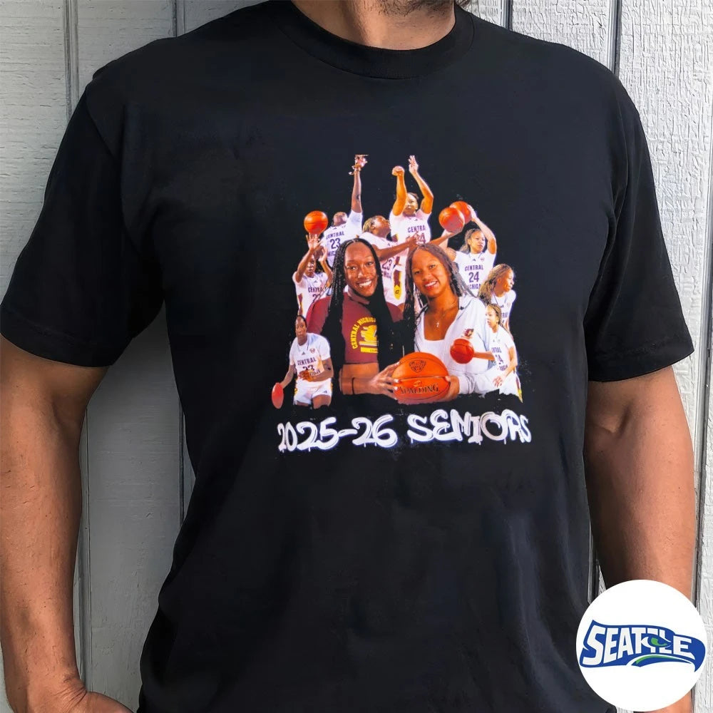 Official Central Michigan Chippewas WBB Team 2025-26 Seniors t-shirt