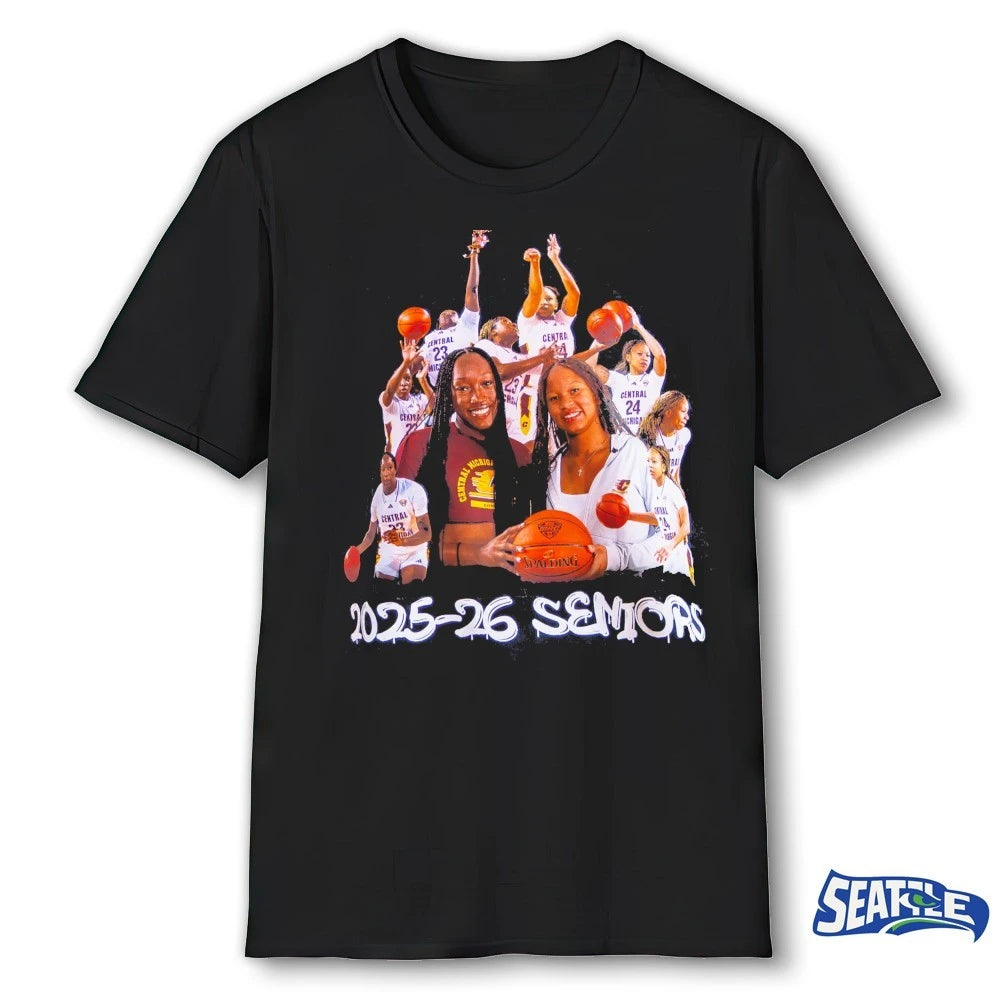 Official Central Michigan Chippewas WBB Team 2025-26 Seniors t-shirt