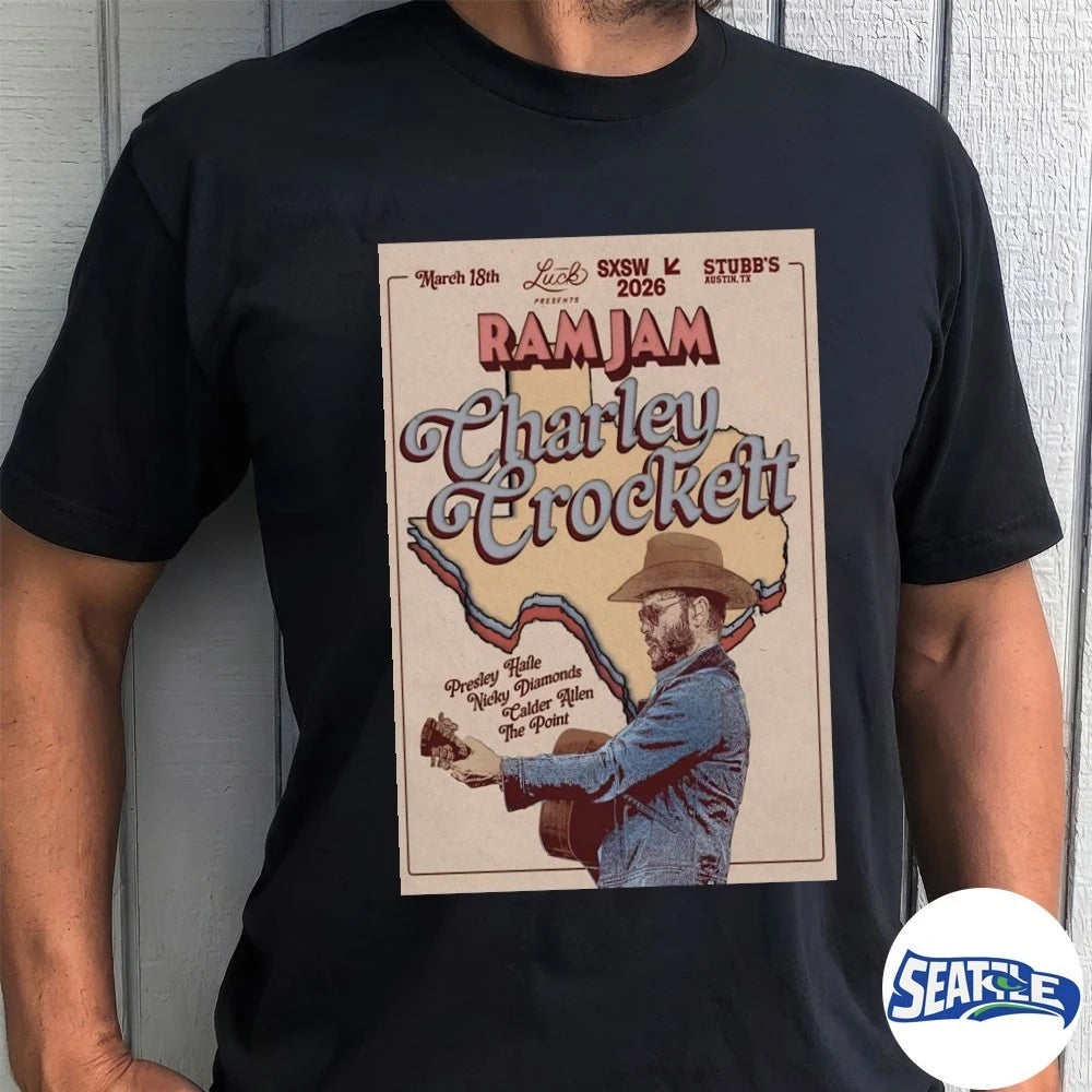 Official Charley Crockett Stubb’s In Austin TX March 18 2026 Poster t-shirt