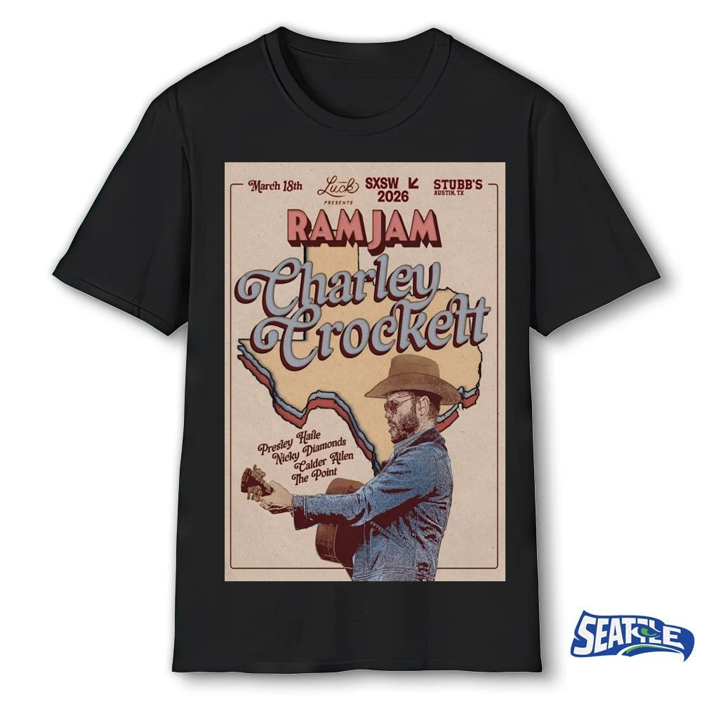 Official Charley Crockett Stubb’s In Austin TX March 18 2026 Poster t-shirt
