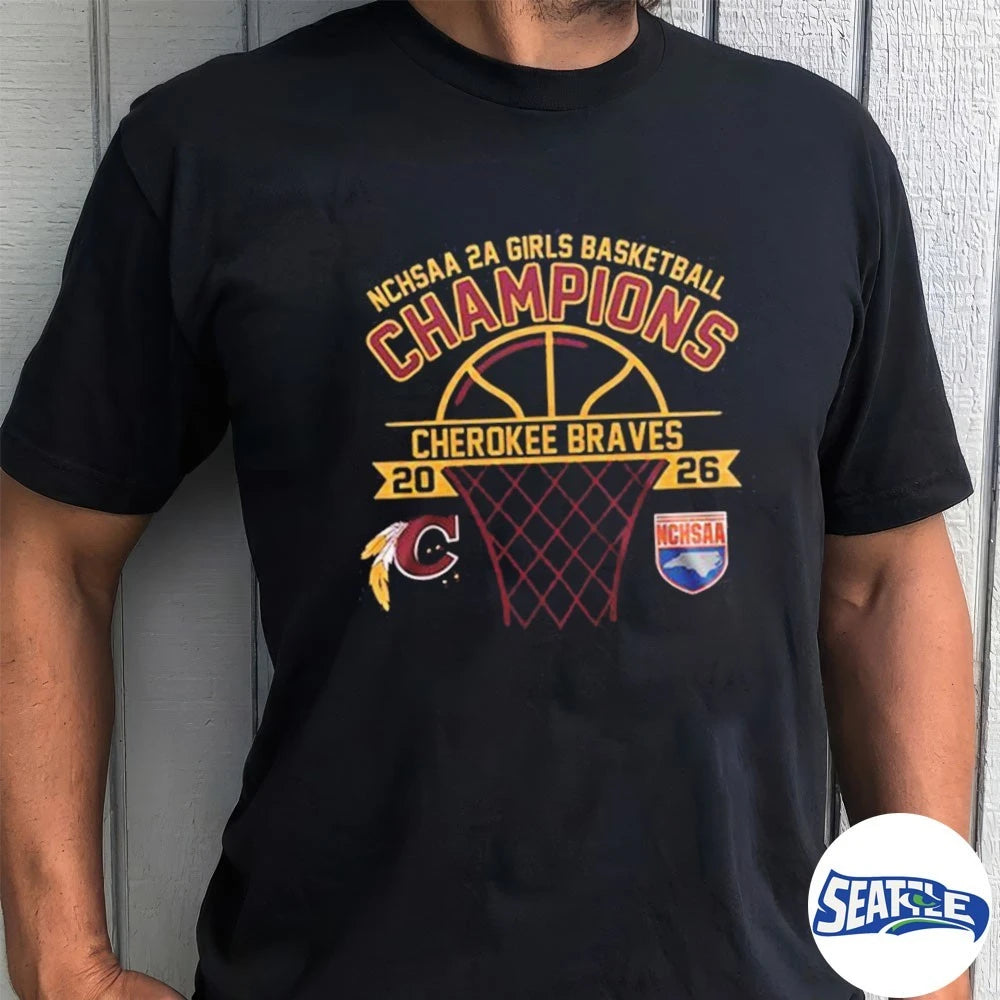 Official Cherokee Braves NCHSAA 2A Girls Basketball Champions 2026 t-shirt