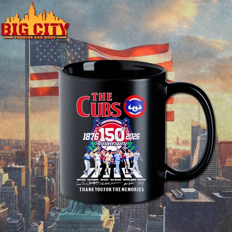 Official Chicago Cubs 150th 1876-2026 anniversary thank You for the memories signatures shirt