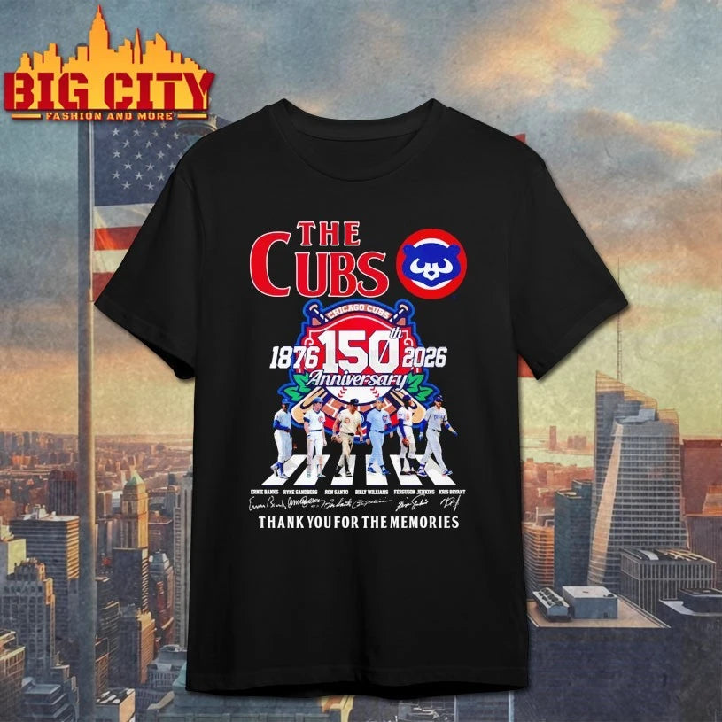 Official Chicago Cubs 150th 1876-2026 anniversary thank You for the memories signatures shirt