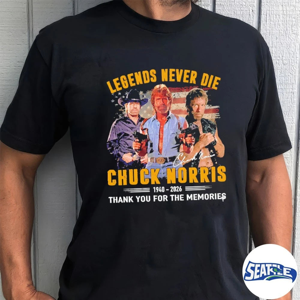 Official Chuck Norris Legends Never Die 1940 – 2026 Thank You For The Memories Signature t-shirt