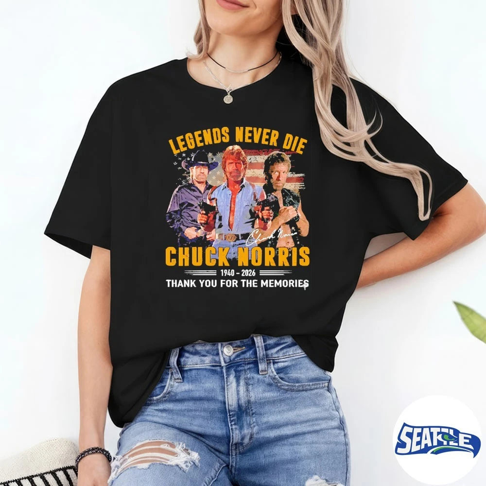 Official Chuck Norris Legends Never Die 1940 – 2026 Thank You For The Memories Signature t-shirt