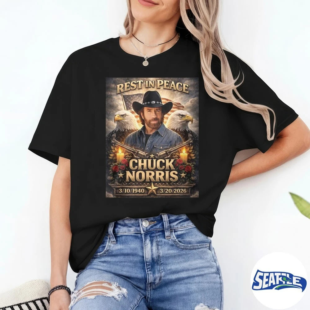 Official Chuck Norris Rest in Peace RIP March 10, 1940 – March 20, 2026 t-shirt