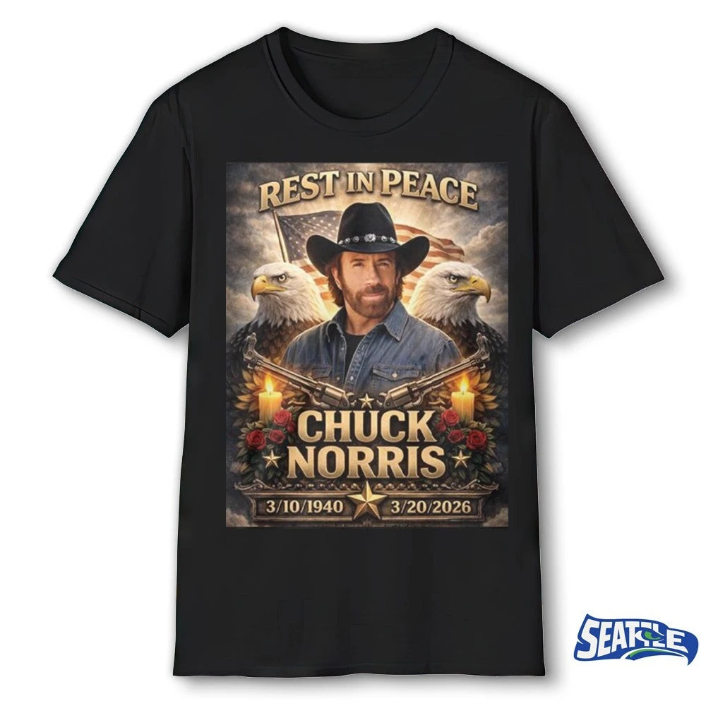 Official Chuck Norris Rest in Peace RIP March 10, 1940 – March 20, 2026 t-shirt