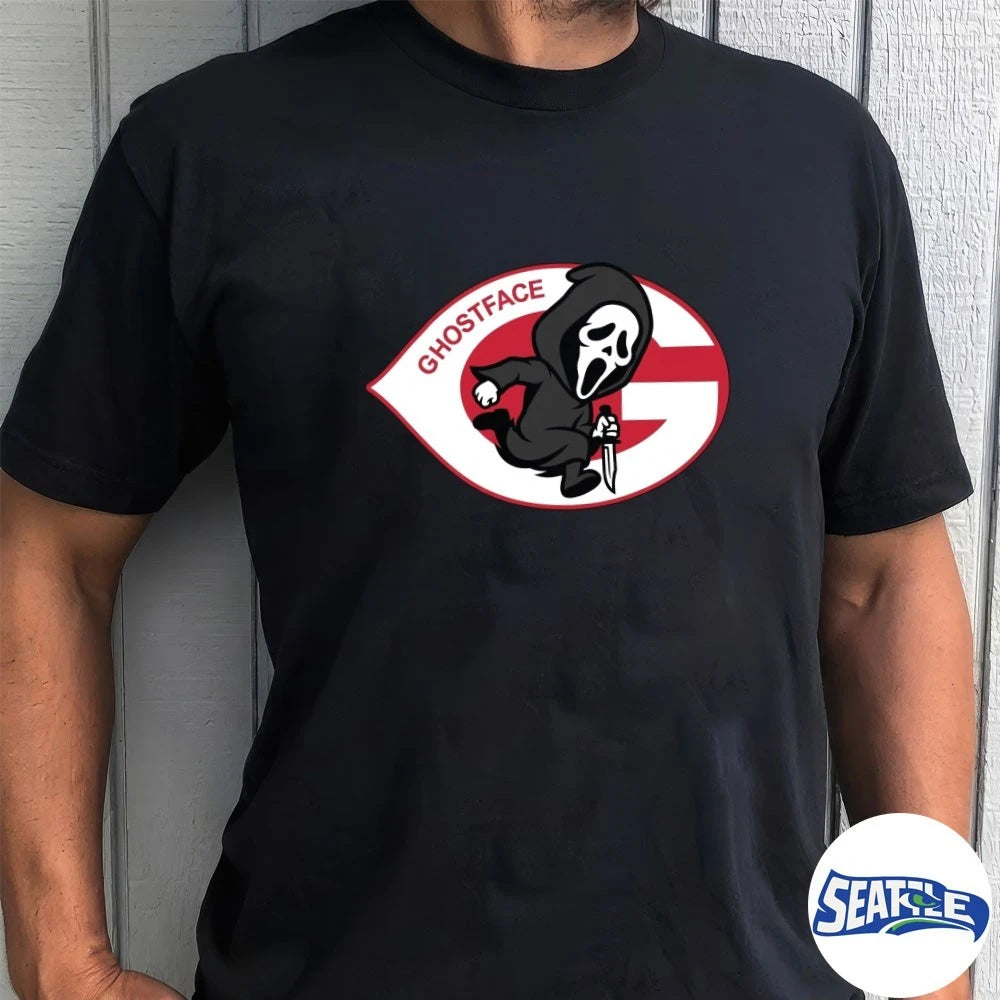 Official Cincinnati Baseball Runnin’ Ghostface Running Man t-shirt