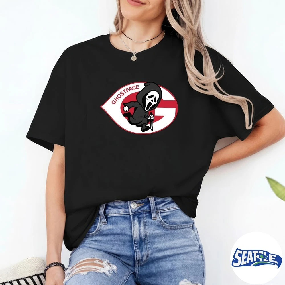 Official Cincinnati Baseball Runnin’ Ghostface Running Man t-shirt