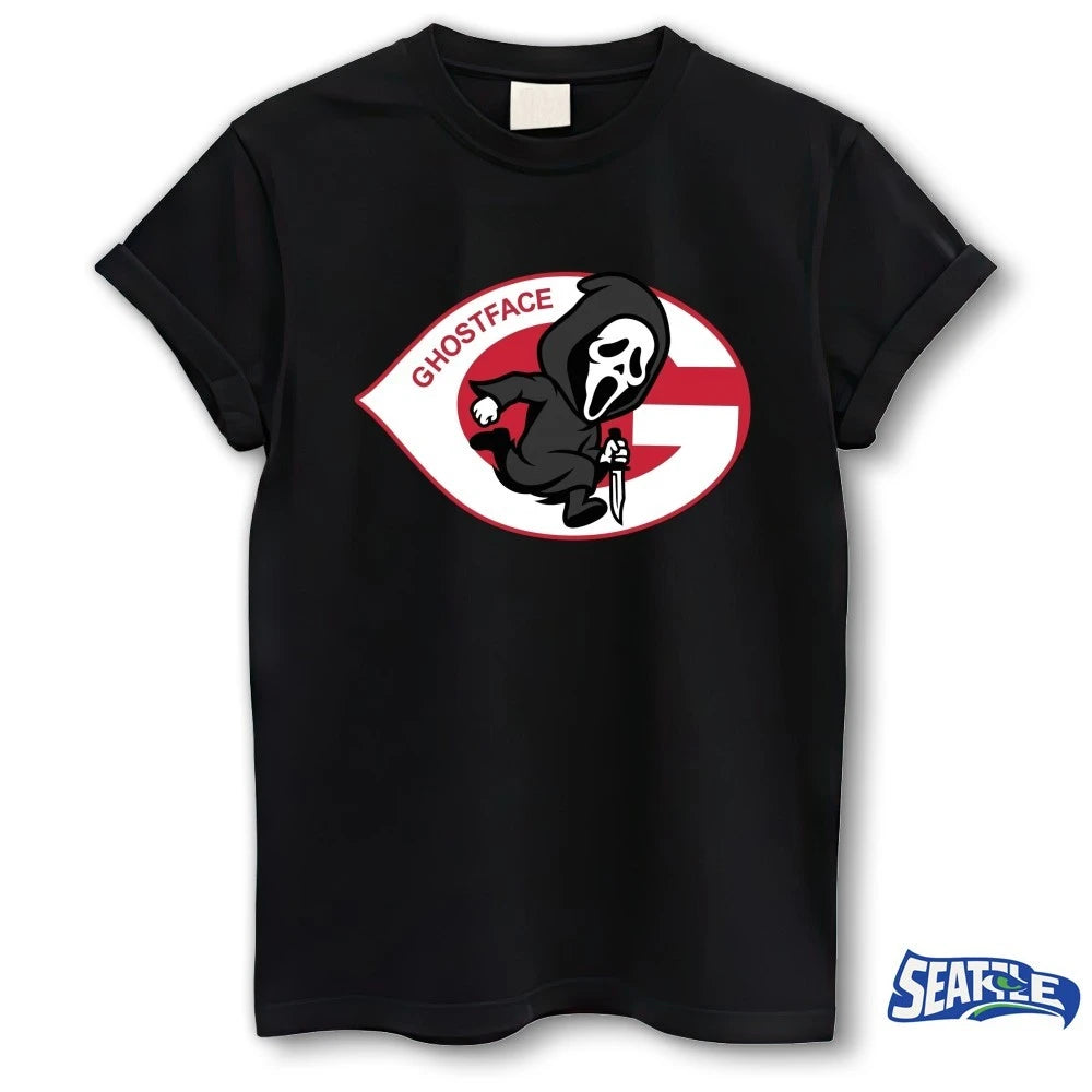 Official Cincinnati Baseball Runnin’ Ghostface Running Man t-shirt