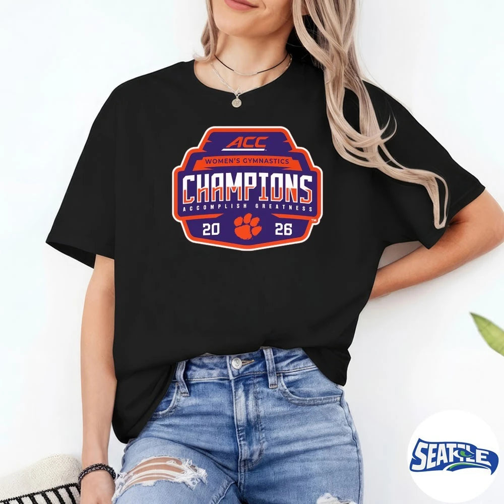 Official Clemson Tigers 2026 ACC Women’s Gymnastics Champions Upset No 1 Stanford Third Season t-shirt