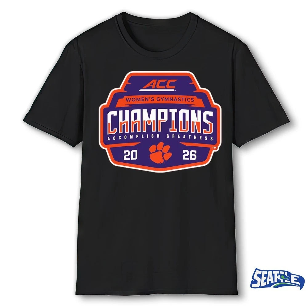 Official Clemson Tigers 2026 ACC Women’s Gymnastics Champions Upset No 1 Stanford Third Season t-shirt