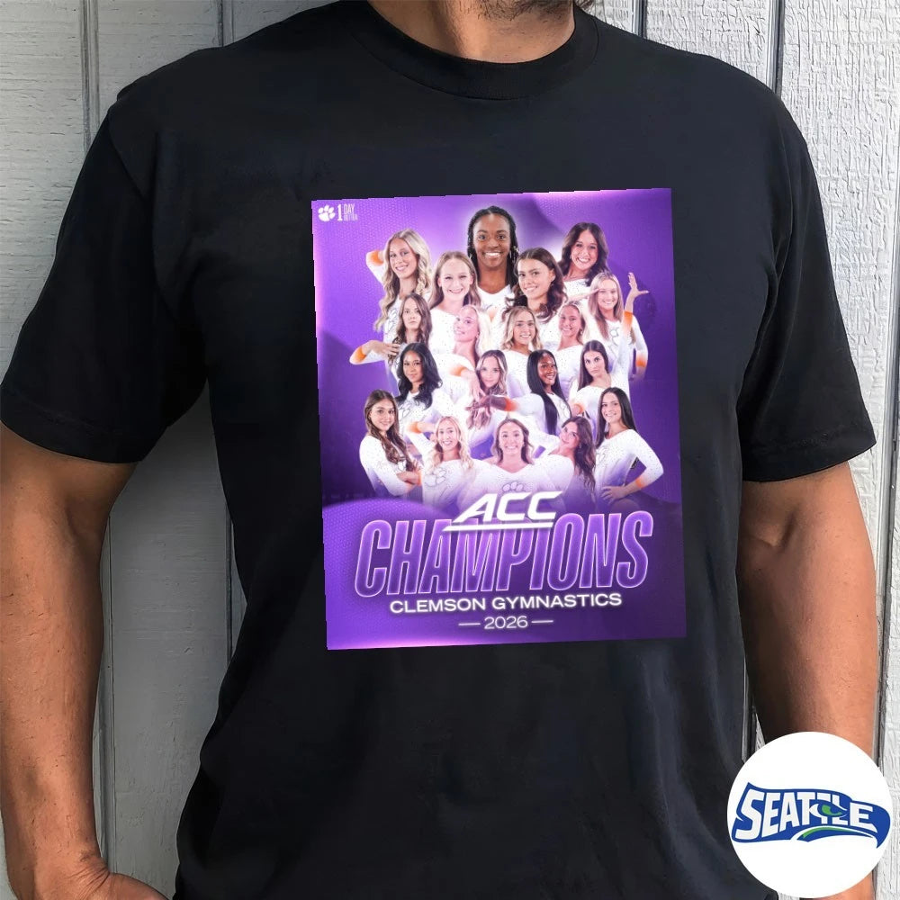 Official Clemson Tigers Gymnastics 2026 ACC Champions Poster t-shirt